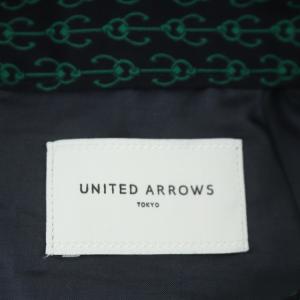UNITED ARROWS フレアスカート ロング マキシ丈 総柄 38 ブラック グリーン