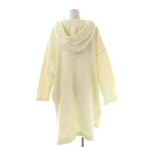 nest Robe ウールナッピングパイル クルーネックプルオーバー パーカー チュニック丈 長袖 F オフホワイト