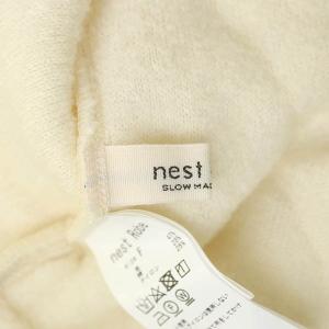 nest Robe ウールナッピングパイル クルーネックプルオーバー パーカー チュニック丈 長袖 F オフホワイト