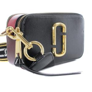 MARC JACOBS スナップショット カメラバッグ ショルダーバッグ ロゴ レザー 黒 ブラック