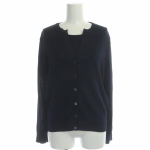20SS アンサンブル ニット シンセティックファイバー カーディガン カットソー 40 ネイビー