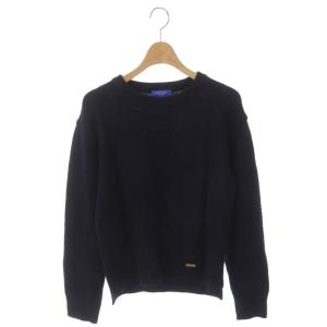 クルーネックニット セーター 長袖 36 ネイビー