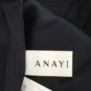 ANAYI 21SS ダブルサテンフレアヘムスカート ミモレ丈 ロング 38 ブラック