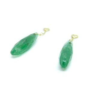 agete グリーンクォーツァイト ピアスチャーム グリーン
