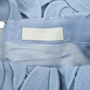CELFORD 20AW リーフレーススカート ロング タイト 34 サックスブルー
