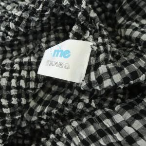 me ISSEY MIYAKE ギンガムチェック ワンピース ロング ノースリーブ プリーツ カットオフ ブラック ホワイト