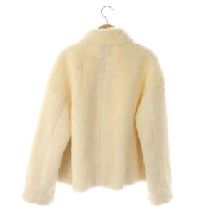 ANAYI 20AW アルパカファーショートコート 特殊獣毛 ジップアップ 38 アイボリー