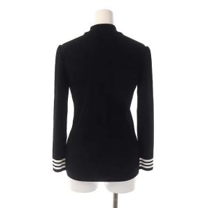 BORDERS at BALCONY PEARL TOP ニットソー パール装飾 36 ブラック