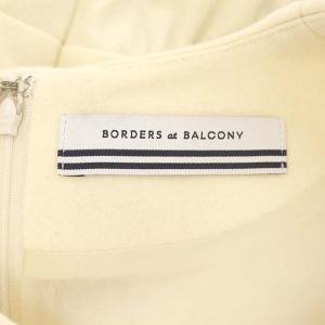 BORDERS at BALCONY WOOL JERSEY DRESS ワンピース ロング 七分袖 ティアード 36 アイボリー