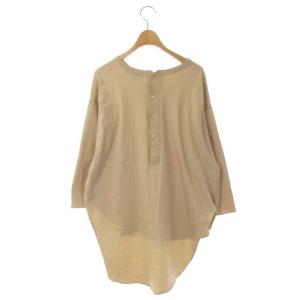 AMERICANA ベックヘンリー クルーネックカットソー Tシャツ ロンT アシンメトリー 長袖 ベージュ