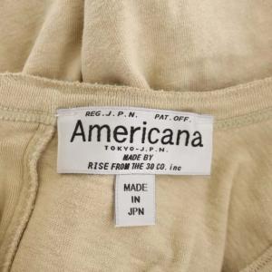 AMERICANA ベックヘンリー クルーネックカットソー Tシャツ ロンT アシンメトリー 長袖 ベージュ