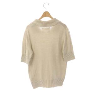 MHL. リネン襟付きプルオーバーニット セーター 五分袖 2 ベージュ