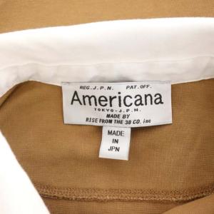 AMERICANA RUGBY Tシャツ ラガーシャツ 長袖 茶 紺 ブラウン ネイビー