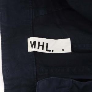 MHL. ハイウエストベイカーパンツ ワイド ボタンフライ 2 紺 ネイビー