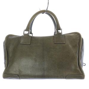 LOEWE 06085 アマソナ36 ボストンバッグ カーキ