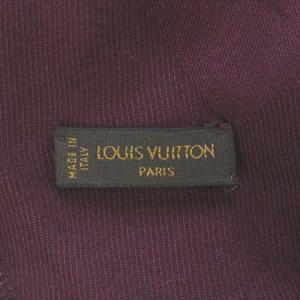 LOUIS VUITTON モノグラム ストール マフラー 大判 シルク ウール混 フリンジ パープル