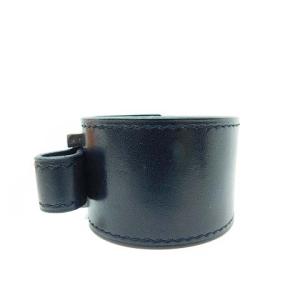 HERMES トゥアレグアルテミスレザーブレスレット バングル ブラック