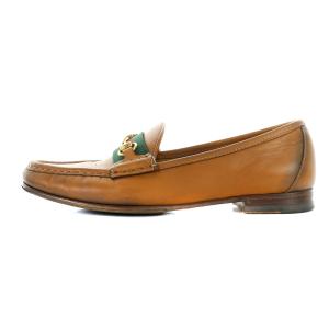 GUCCI シェリーライン ローファー ビット レザー 36.5 23.5cm 茶 ブラウン