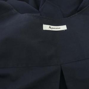 Aquascutum 22年 タイプライタートレンチドレス ワンピース ノースリーブ ロング ベルト付き ロゴボタン S 紺 ネイビー