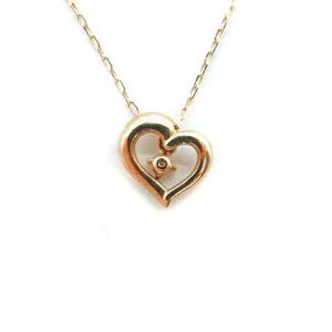 4℃ エターナルネックレス オープンハート K10PG ピンクゴールド