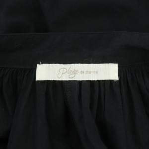 Plage 22SS Lawn ボリューム Flare ワンピース ロング スキッパー 長袖 38 ブラック