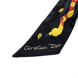 Christian Dior スカーフ スネーク スカル シルク ブラック