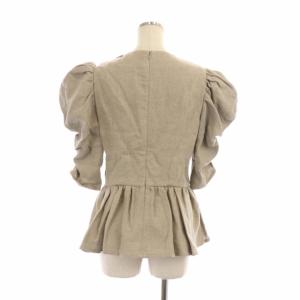 BORDERS at BALCONY 22SS LINEN PEPLUM TOP ブラウス 36 ベージュ