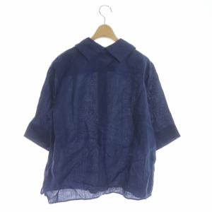 MARGARET HOWELL 22SS LINEN VOILE シャツ ブラウス プルオーバー 七分袖 2 ブルー