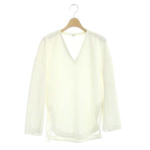 ダブルクロスVネック トップス カットソー プルオーバー ドロップショルダー 36 白 ホワイト
