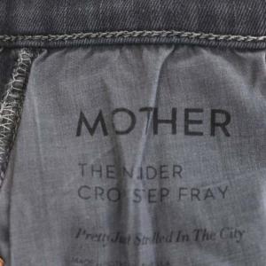MOTHER THE INSIDER CROP STEP FRAY カットオフ デニムパンツ ジーンズ スキニー ストレッチ 24 グレー