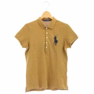 ビッグポニー ポロシャツ 鹿の子素材 半袖 L 茶 ブラウン 黒 ブラック