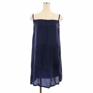 Leilian ドットワンピース 半袖 膝丈 インナー付き 11 紺 白 ネイビー ホワイト