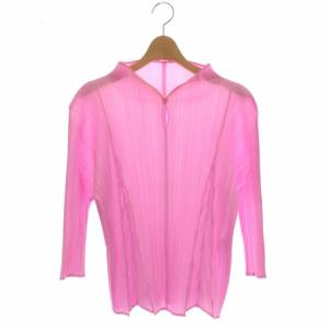 プリーツ カットソー 七分袖 3 ピンク