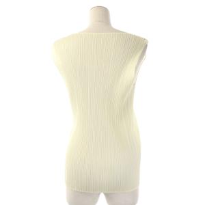 PLEATS PLEASE ISSEY MIYAKE イッセイミヤケ プリーツ ノースリーブ カットソー プルオーバー シアー 3 ライトイエロー