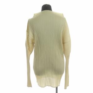 PLEATS PLEASE ISSEY MIYAKE プリーツカットソー ハイネック 長袖 チュニック丈 プルオーバー 4 ライトベージュ