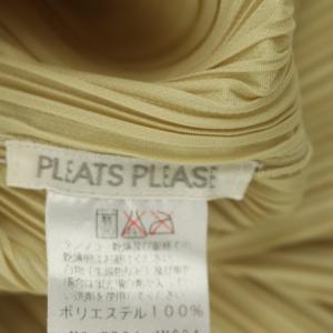 PLEATS PLEASE ISSEY MIYAKE プリーツカットソー ハイネック 長袖 チュニック丈 プルオーバー 4 ライトベージュ