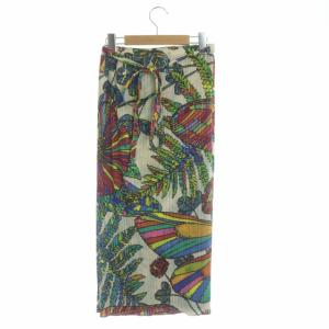 PLEATS PLEASE ISSEY MIYAKE タイトスカート ラップデザイン 総柄 3 マルチカラー