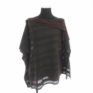 A-POC メッシュデザイン カットソー 五分袖 変形 プルオーバー 3 チャコールグレー ボルドー