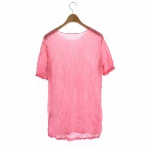ISSEY MIYAKE シワ加工 半袖 カットソー Tシャツ L ピンク