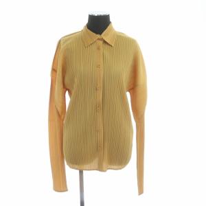 PLEATS PLEASE ISSEY MIYAKE セットアップ プリーツ ブラウス 長袖 イージーパンツ イエロー