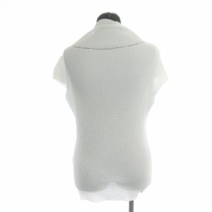me ISSEY MIYAKE カットソー ノースリーブ タートルネック 白 ホワイト