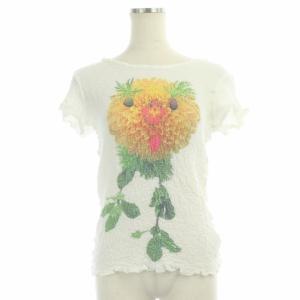 半袖カットソー プルオーバー シワ加工 ひよこ 白 黄 緑