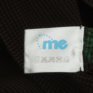 me ISSEY MIYAKE 半袖 カットソー プルオーバー プリーツ ハイネック 柄 ブラウン マルチカラー