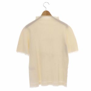 ISSEY MIYAKE A-POC フリンジ カットソー モックネック 半袖 3 オフホワイト