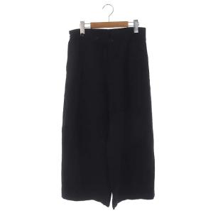 ワイドパンツ ベルト アンクル丈 ボタンフライ 2 ブラック