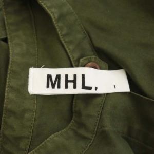 MHL. コットンワンピース ロング 長袖 九分袖  バンドカラー 1 カーキグリーン