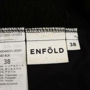 ENFOLD 20AW ライトバックウォームリラックスゴムワイドトラウザーパンツ ストレート 38 ブラック
