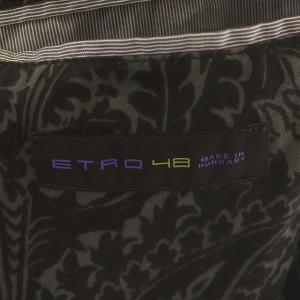 ETRO レザー切替M-65 ミリタリージャケット ステンカラー ジップアップ 総裏地 48 ベージュ