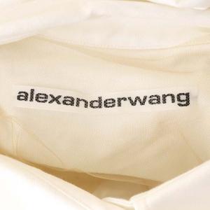 alexanderwang プリーツ シャツ チュニック ブラウジング 長袖 ベルト付き 0 白 ホワイト