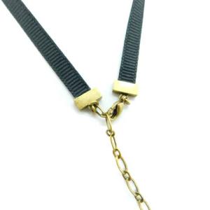 Christian Dior JADIOR チョーカー グログランリボン ブラック ゴールド